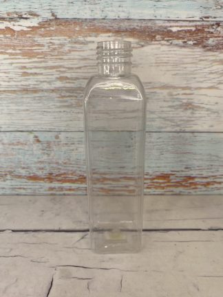 Botella PET 180 ml 24/410 Cuadrada Transparente Hombro Cónico